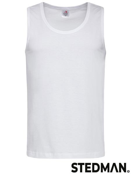 T-SHIRT MĘSKI BEZ RĘKAWÓW SST2800 WHI